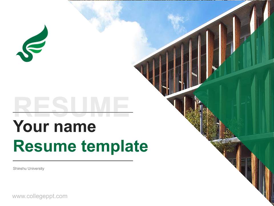 Shinshu University Resume PPT Template4:3 ratio PPT effect preview image5