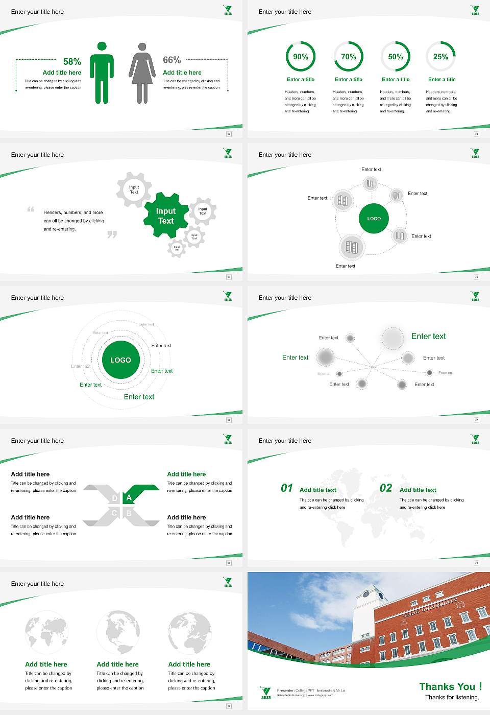 Seisa Dohto University Course/Courseware Creation PPT Template16:9 ratio PPT effect preview image4