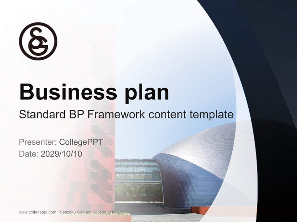Senzoku Gakuen College of Music Competition/Entrepreneurship Contest PPT Template4:3 ratio PPT effect preview image9
