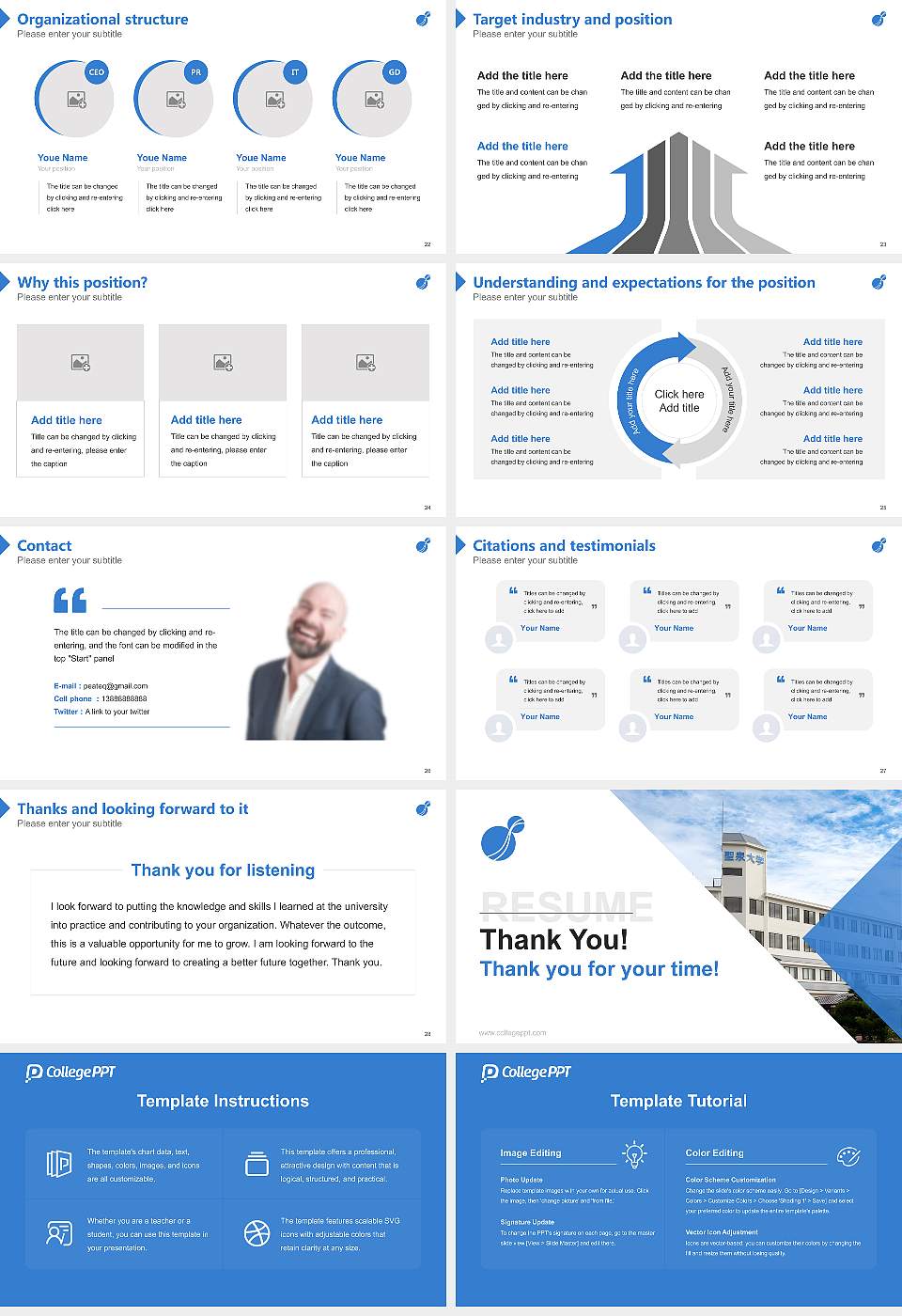 Seisen University (Shiga) Resume PPT Template16:9 ratio PPT effect preview image4