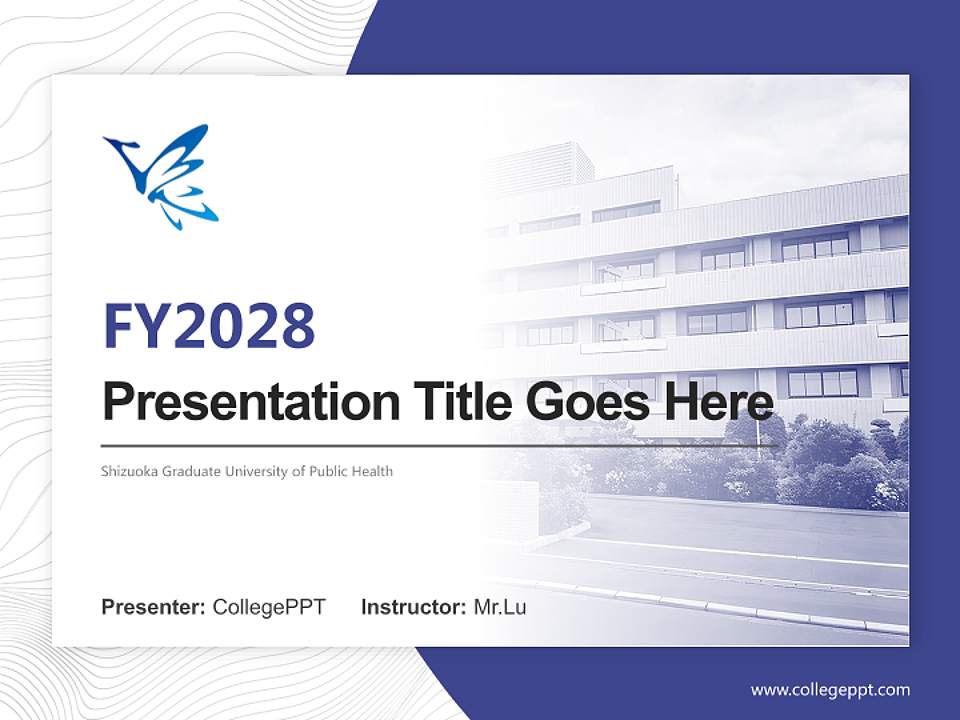 Shizuoka Graduate University of Public Health Academic Presentation/Research Findings Report PPT Template4:3 ratio PPT effect preview image5
