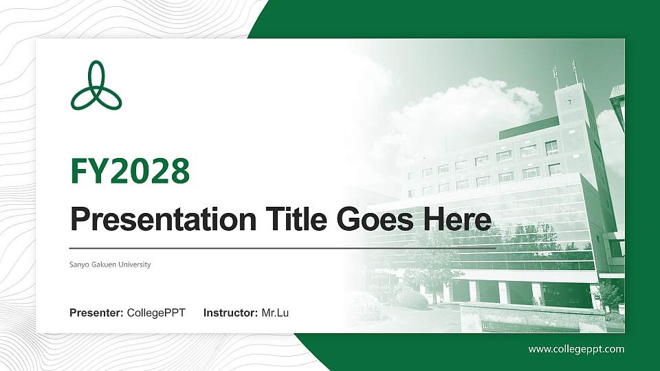 Sanyo Gakuen University Academic Presentation/Research Findings Report PPT Template16:9 ratio PPT effect preview image