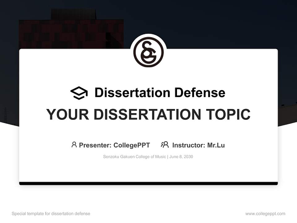 Senzoku Gakuen College of Music Graduation Thesis Defense PPT Template4:3 ratio PPT effect preview image7