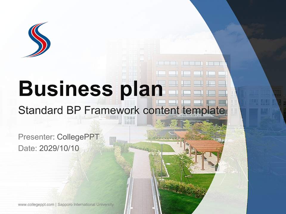 Sapporo International University Competition/Entrepreneurship Contest PPT Template4:3 ratio PPT effect preview image9