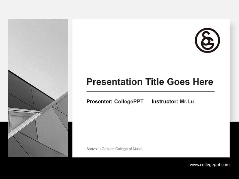 Senzoku Gakuen College of Music General PPT Template4:3 ratio PPT effect preview image6