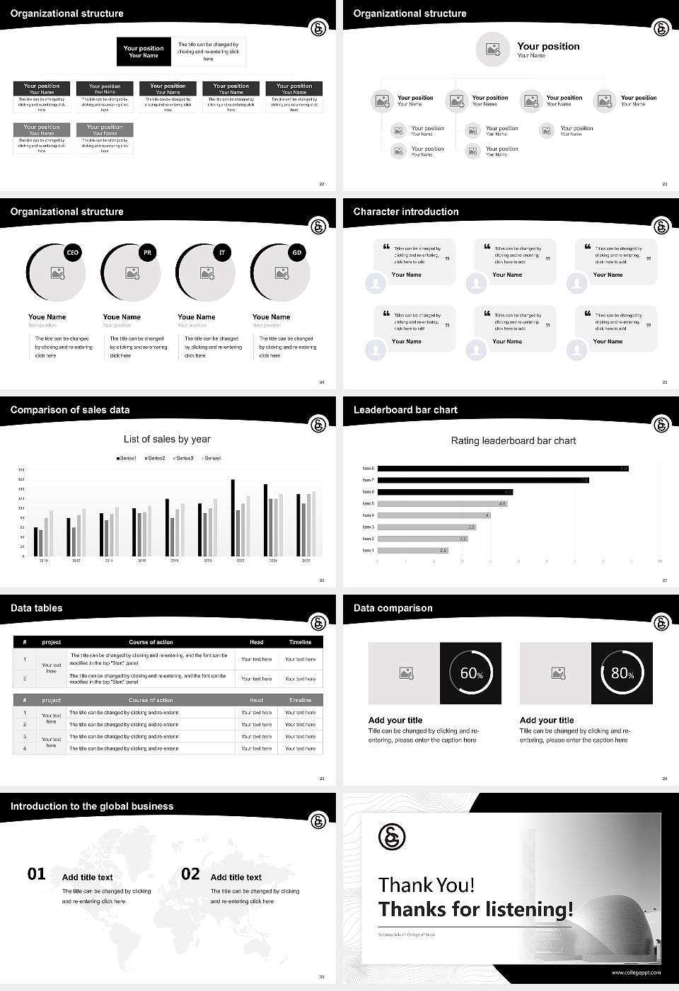Senzoku Gakuen College of Music Academic Presentation/Research Findings Report PPT Template16:9 ratio PPT effect preview image4