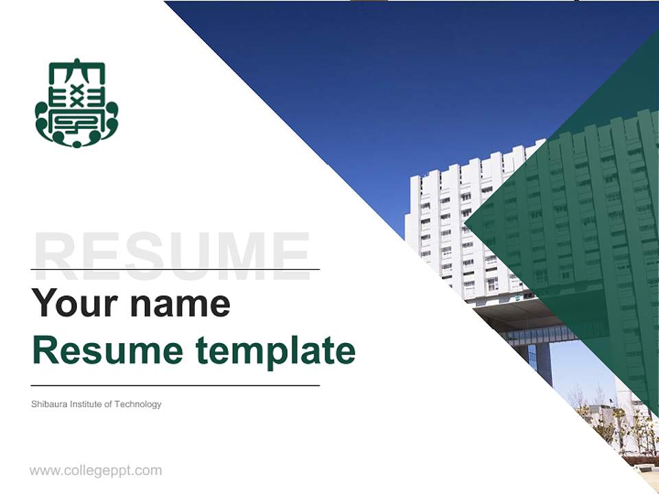 Shibaura Institute of Technology Resume PPT Template4:3 ratio PPT effect preview image5