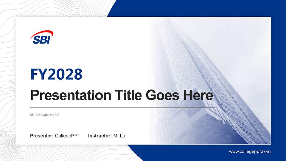 SBI Graduate School Academic Presentation/Research Findings Report PPT Template16:9 ratio PPT effect preview image