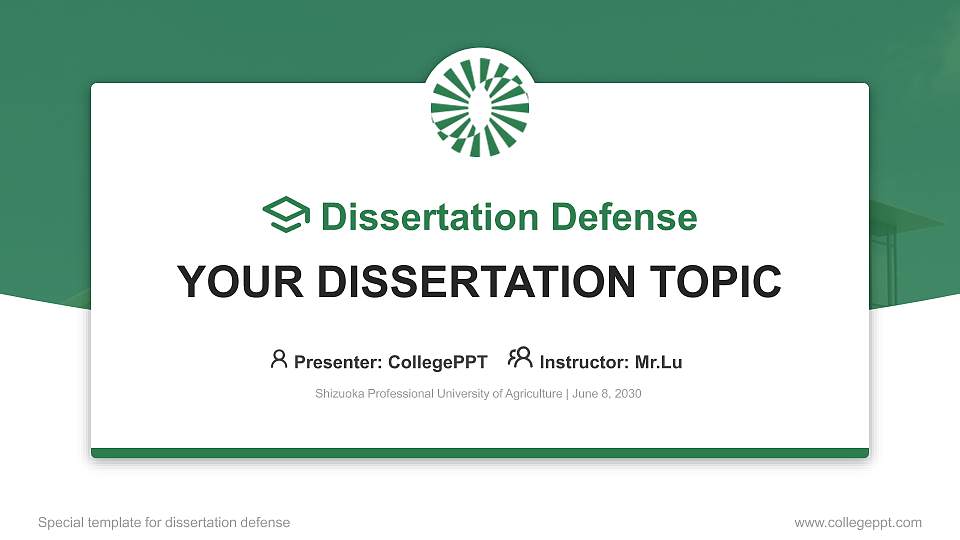 Shizuoka Professional University of Agriculture Graduation Thesis Defense PPT Template16:9 ratio PPT effect preview image