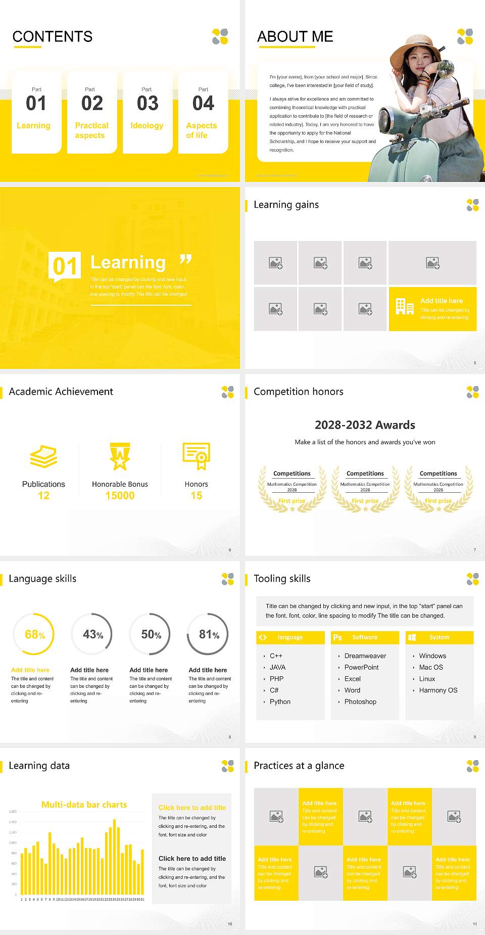 Sapporo Gakuin University National Scholarship Defense PPT Template4:3 ratio PPT effect preview image2
