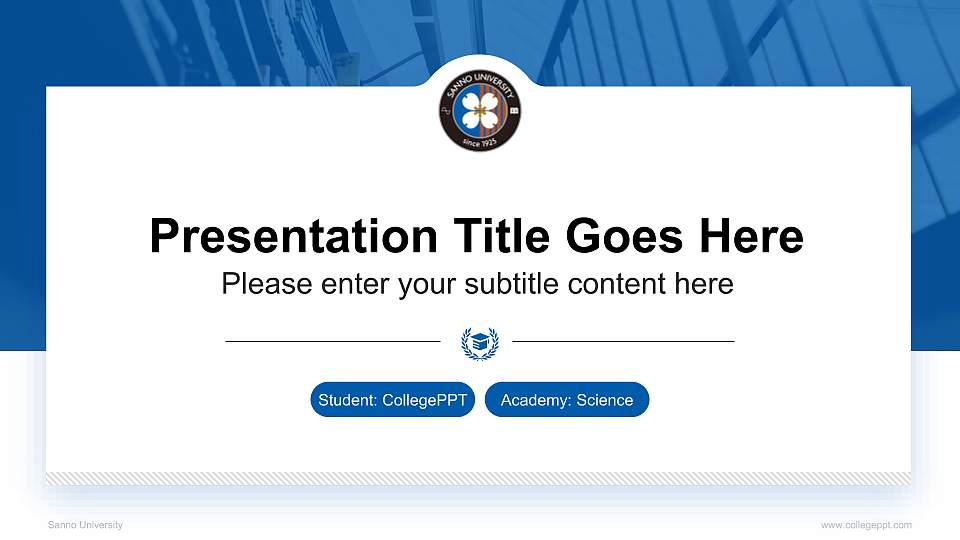 Sanno University National Scholarship Defense PPT Template16:9 ratio PPT effect preview image