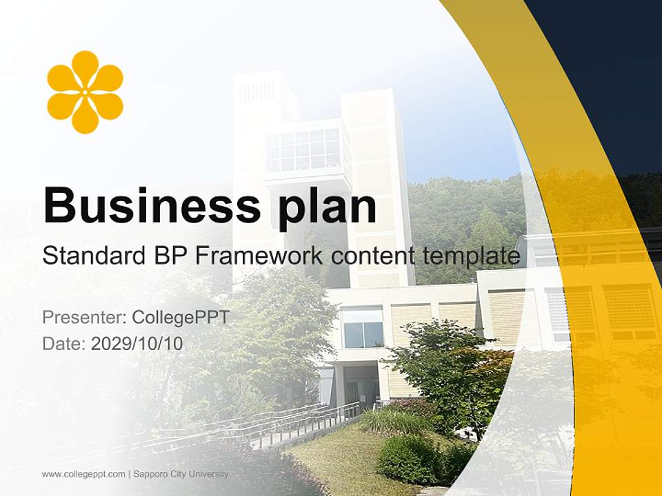 Sapporo City University Competition/Entrepreneurship Contest PPT Template4:3 ratio PPT effect preview image9