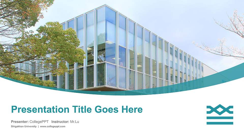 Shigakkan University Course/Courseware Creation PPT Template16:9 ratio PPT effect preview image