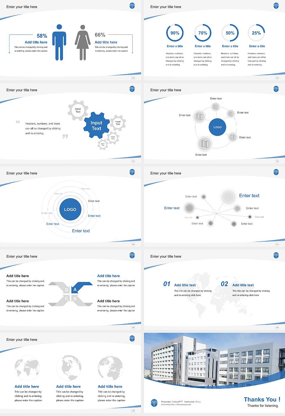 Shikoku University Course/Courseware Creation PPT Template16:9 ratio PPT effect preview image4