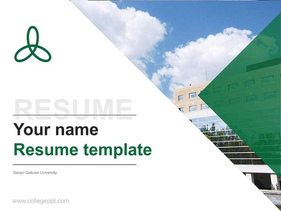 Sanyo Gakuen University Resume PPT Template4:3 ratio PPT effect preview image5