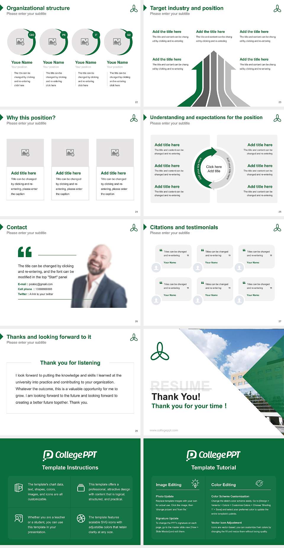 Sanyo Gakuen University Resume PPT Template4:3 ratio PPT effect preview image4