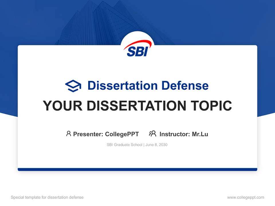 SBI Graduate School Graduation Thesis Defense PPT Template4:3 ratio PPT effect preview image7