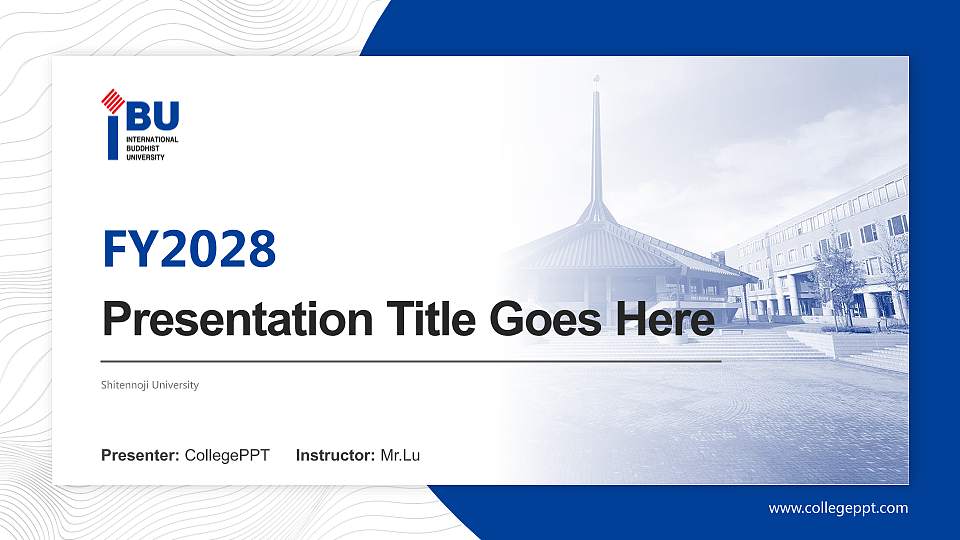 Shitennoji University Academic Presentation/Research Findings Report PPT Template16:9 ratio PPT effect preview image