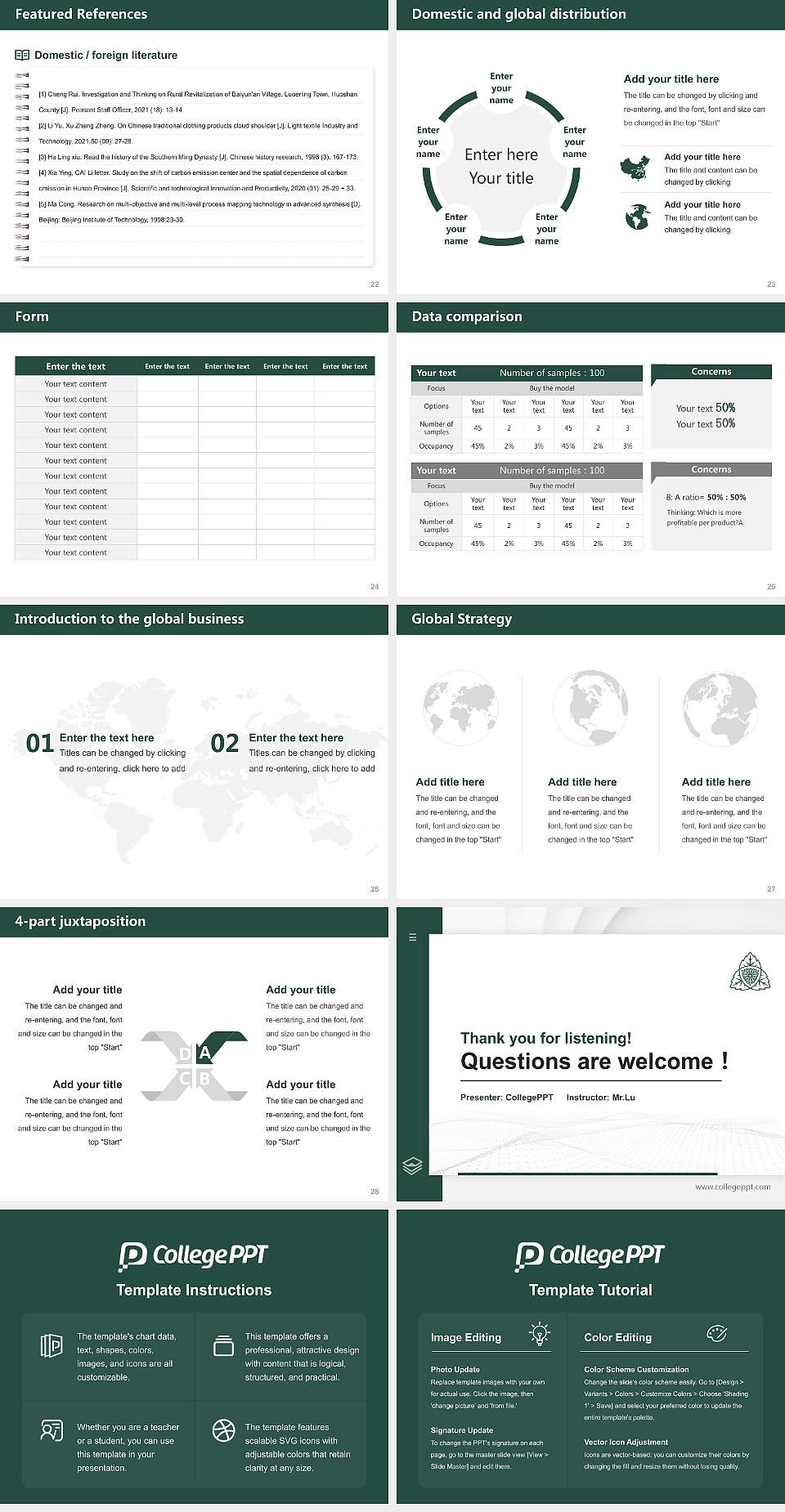 Shijonawate Gakuen University Thesis Proposal/Graduation Defense PPT Template4:3 ratio PPT effect preview image4