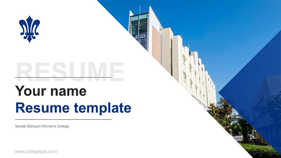 Sendai Shirayuri Women’s College Resume PPT Template16:9 ratio PPT effect preview image