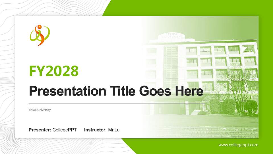 Seiwa University Academic Presentation/Research Findings Report PPT Template16:9 ratio PPT effect preview image