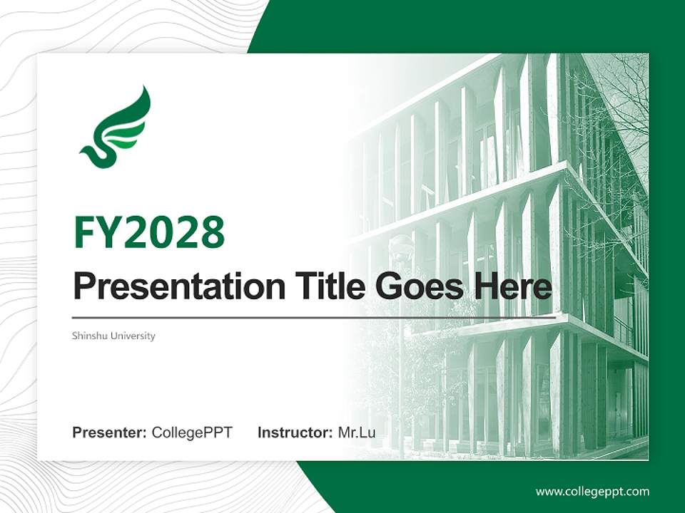 Shinshu University Academic Presentation/Research Findings Report PPT Template4:3 ratio PPT effect preview image5