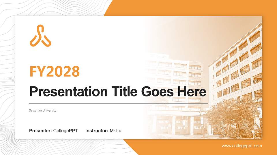 Setsunan University Academic Presentation/Research Findings Report PPT Template16:9 ratio PPT effect preview image