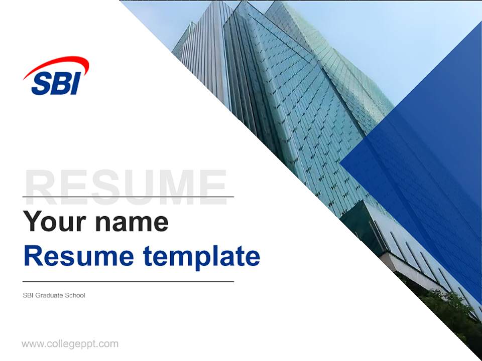SBI Graduate School Resume PPT Template4:3 ratio PPT effect preview image5