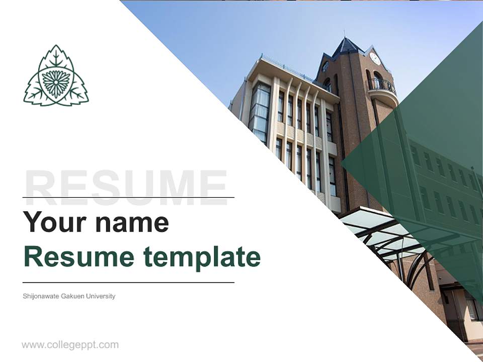 Shijonawate Gakuen University Resume PPT Template4:3 ratio PPT effect preview image5