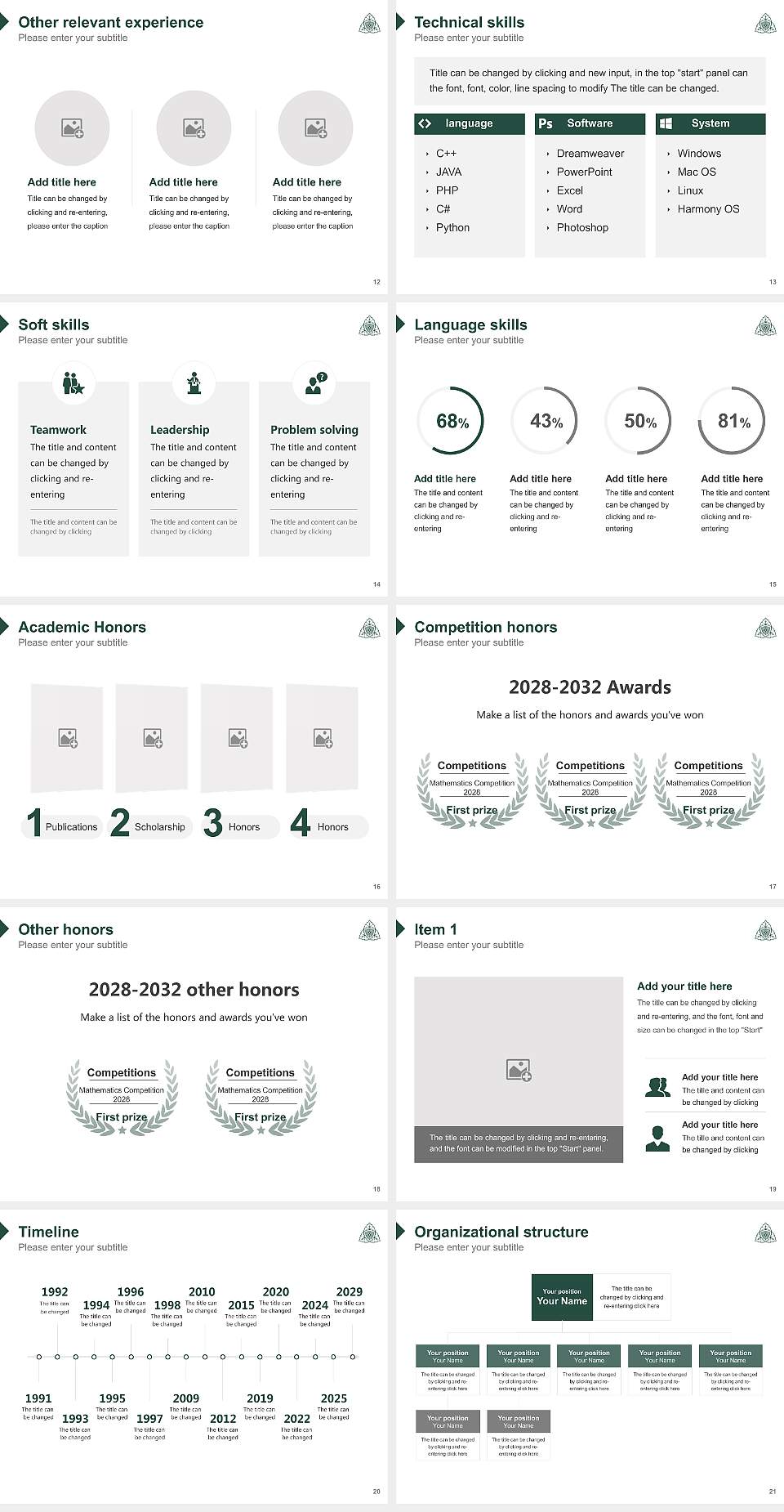 Shijonawate Gakuen University Resume PPT Template4:3 ratio PPT effect preview image3