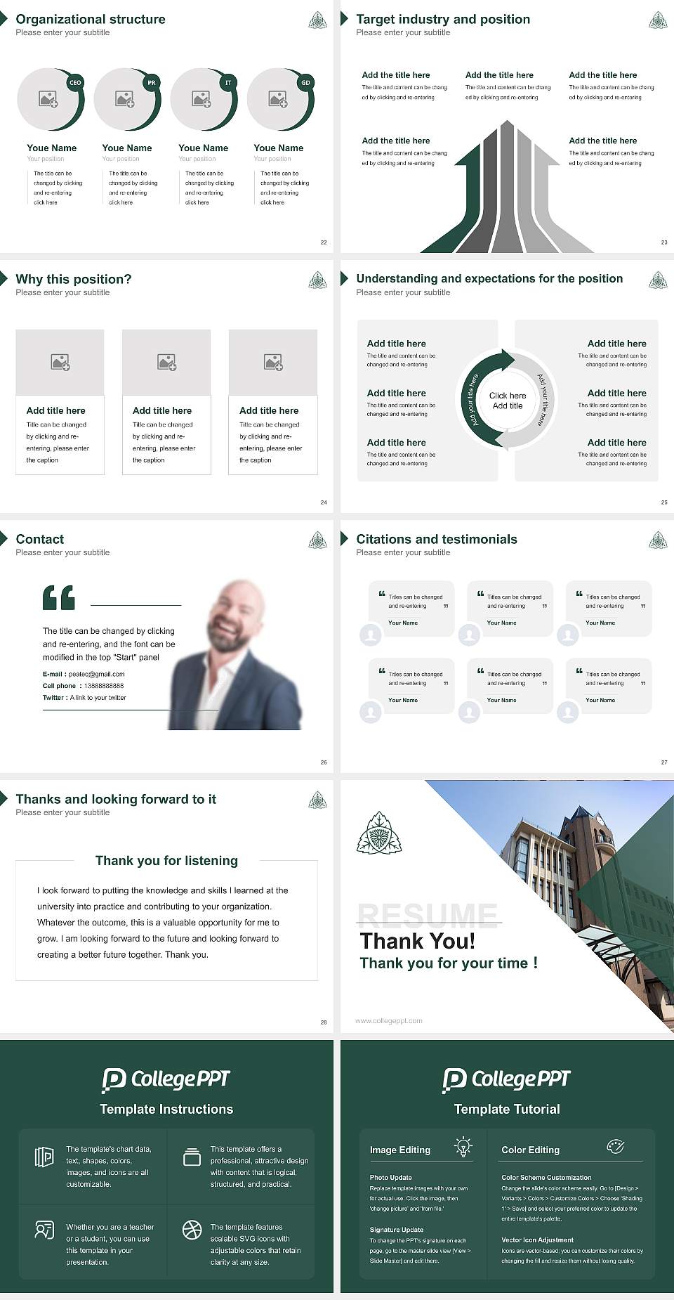 Shijonawate Gakuen University Resume PPT Template4:3 ratio PPT effect preview image4