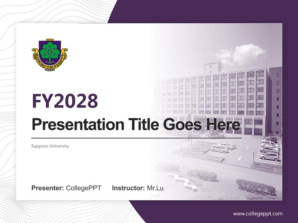 Sapporo University Academic Presentation/Research Findings Report PPT Template4:3 ratio PPT effect preview image5