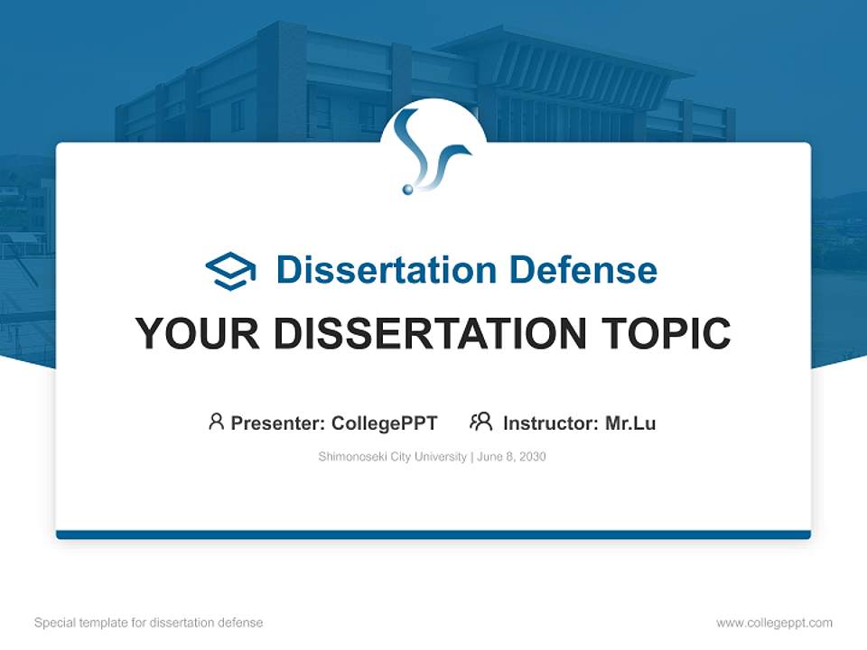 Shimonoseki City University Graduation Thesis Defense PPT Template4:3 ratio PPT effect preview image7