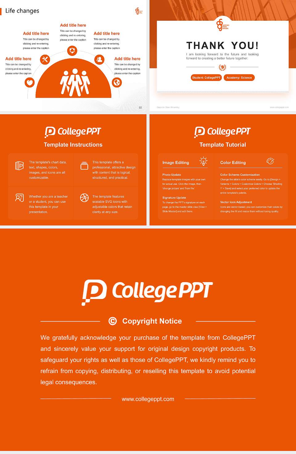 Sapporo Otani University National Scholarship Defense PPT Template4:3 ratio PPT effect preview image4