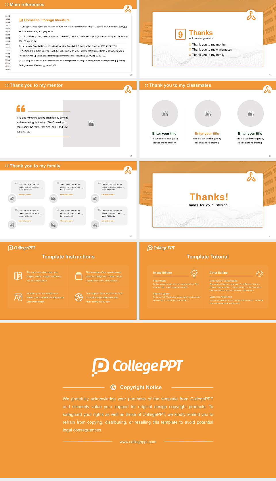 Setsunan University Graduation Thesis Defense PPT Template16:9 ratio PPT effect preview image7