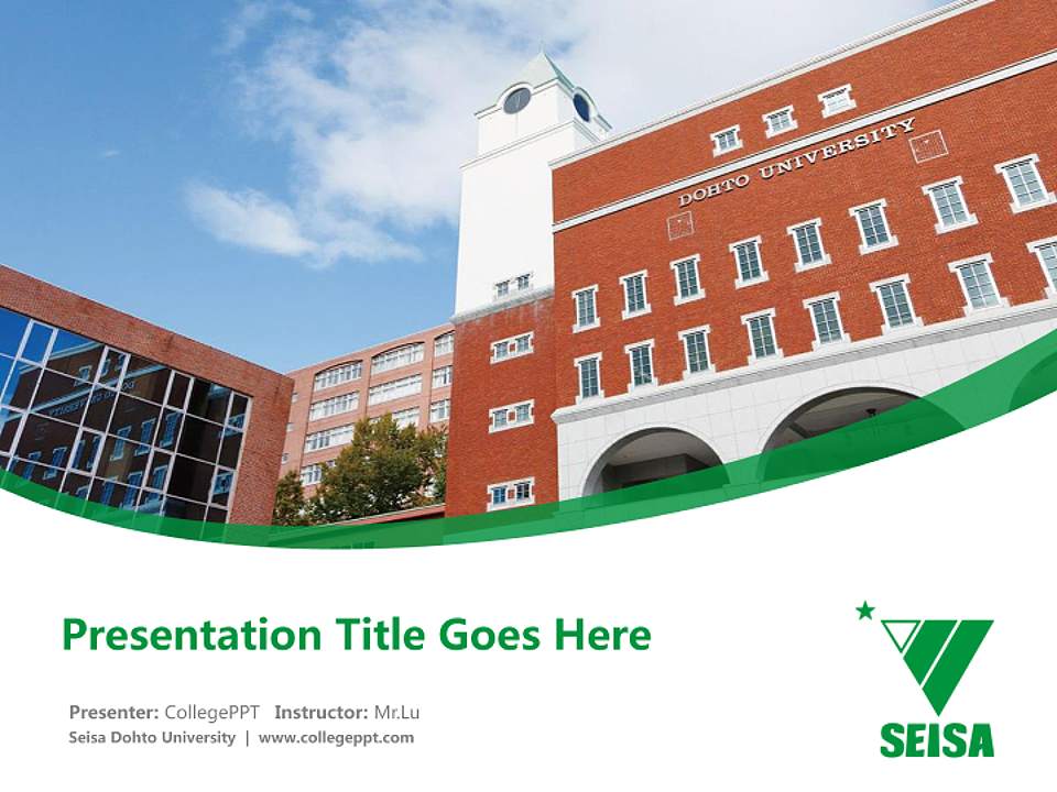 Seisa Dohto University Course/Courseware Creation PPT Template4:3 ratio PPT effect preview image5