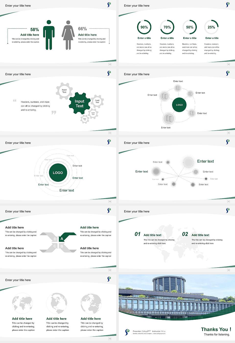 Senshu University Ikuta Campus Course/Courseware Creation PPT Template16:9 ratio PPT effect preview image4