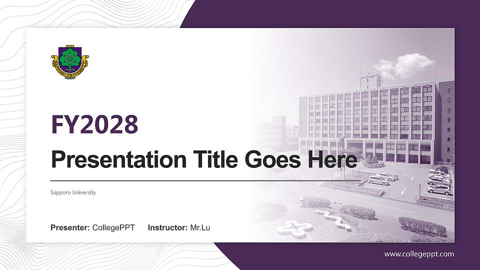 Sapporo University Academic Presentation/Research Findings Report PPT Template16:9 ratio PPT effect preview image