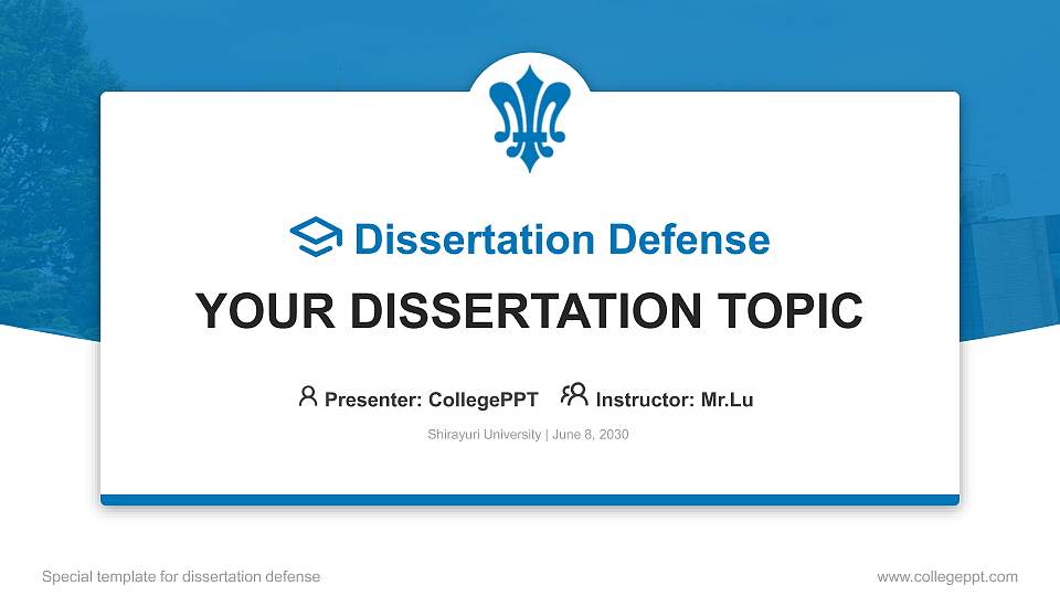 Shirayuri University Graduation Thesis Defense PPT Template16:9 ratio PPT effect preview image