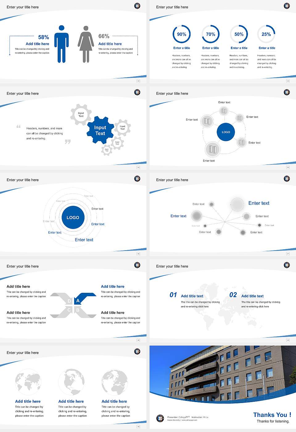 Sanno University Course/Courseware Creation PPT Template16:9 ratio PPT effect preview image4