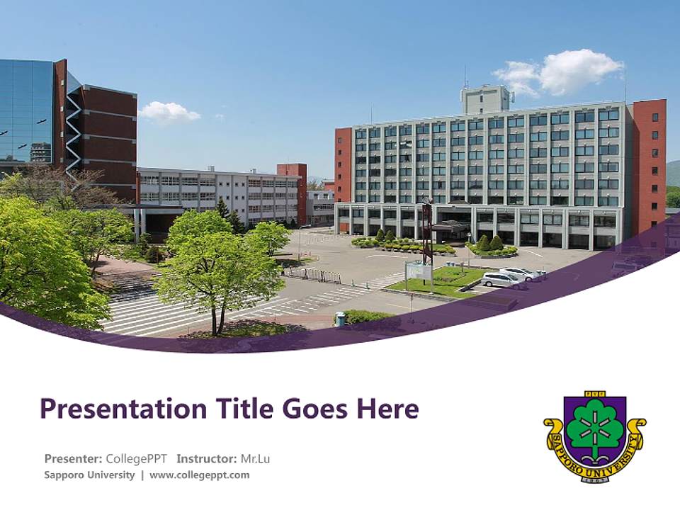 Sapporo University Course/Courseware Creation PPT Template4:3 ratio PPT effect preview image5