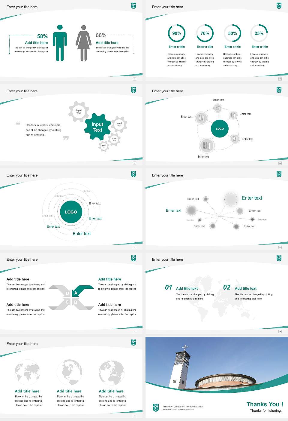 Seigakuin University Course/Courseware Creation PPT Template16:9 ratio PPT effect preview image4