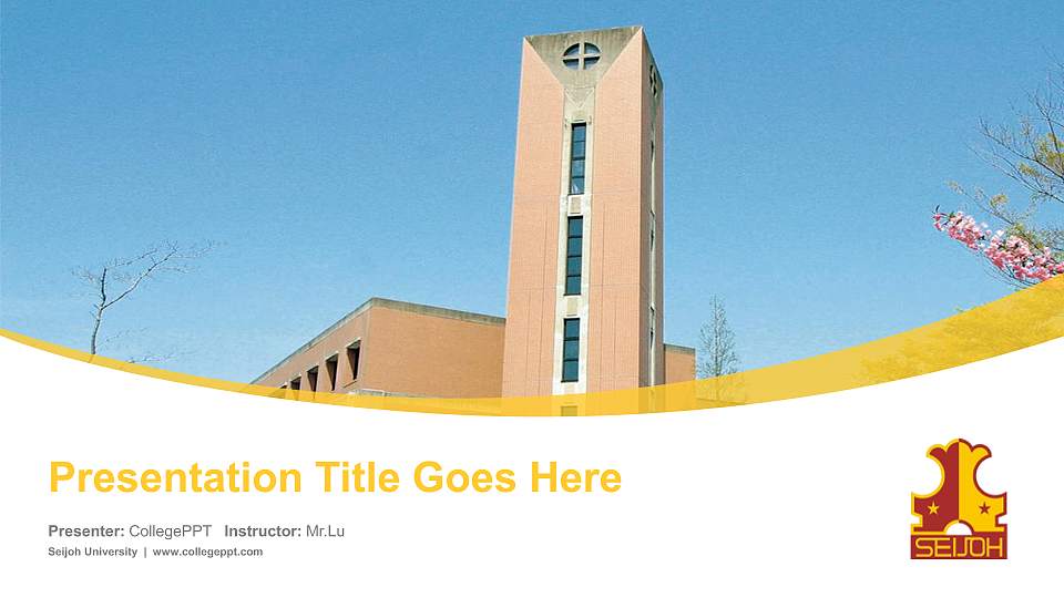 Seijoh University Course/Courseware Creation PPT Template16:9 ratio PPT effect preview image