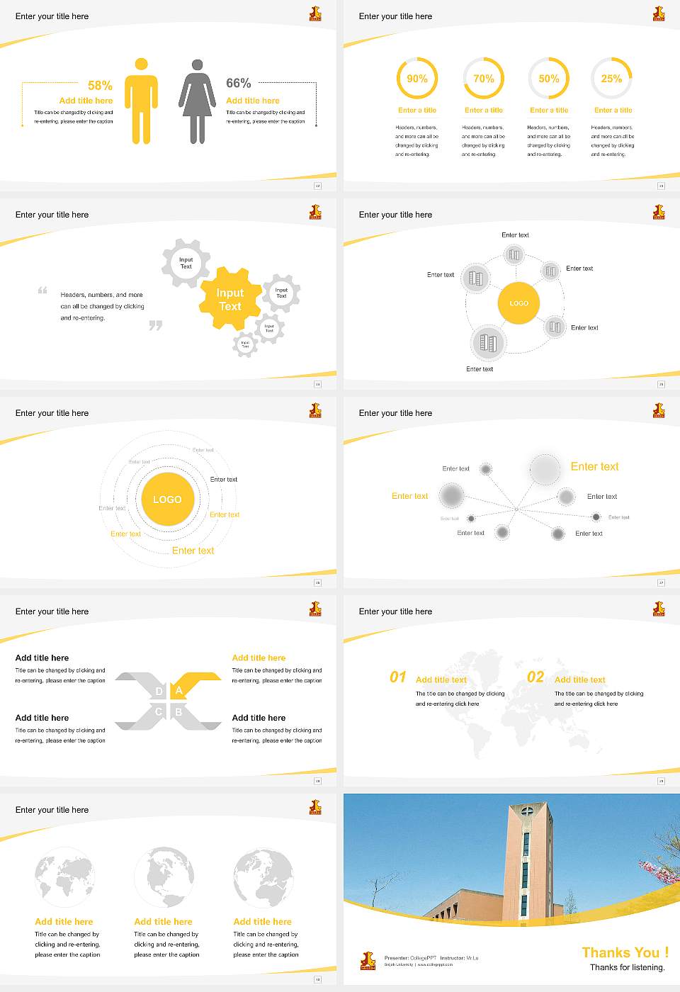 Seijoh University Course/Courseware Creation PPT Template16:9 ratio PPT effect preview image4