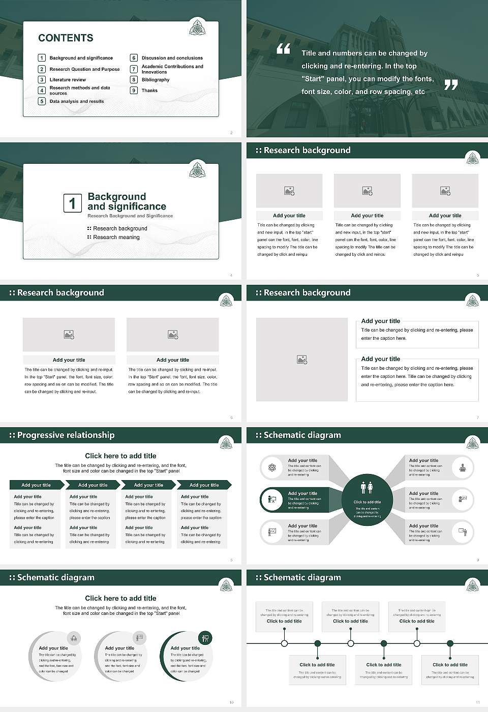 Shijonawate Gakuen University Graduation Thesis Defense PPT Template16:9 ratio PPT effect preview image2