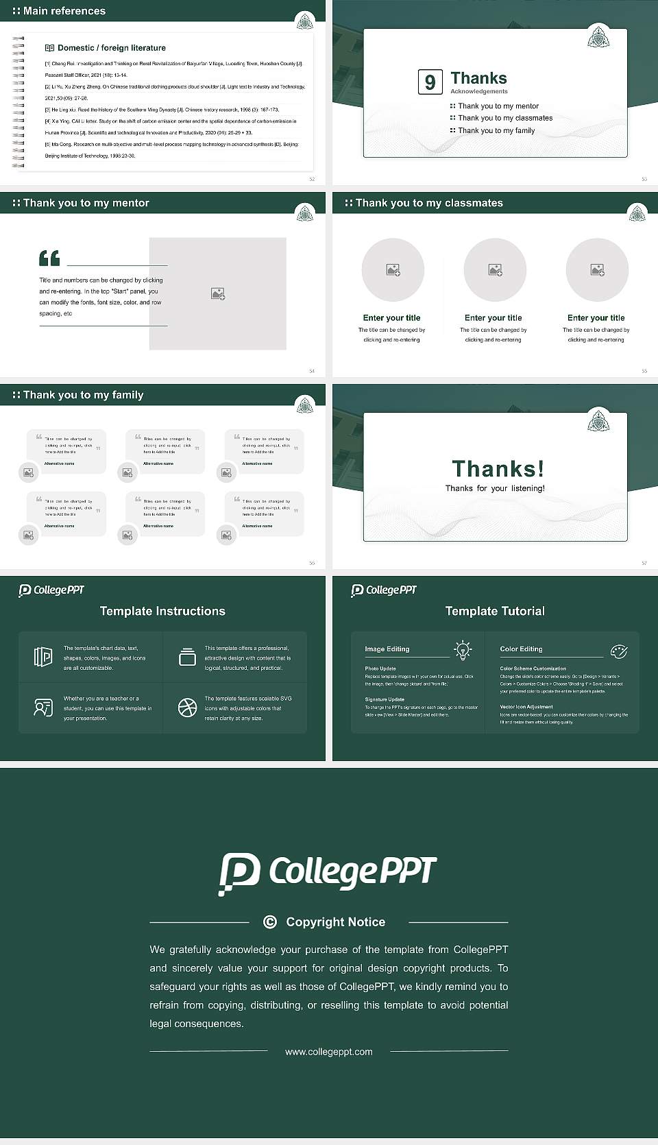 Shijonawate Gakuen University Graduation Thesis Defense PPT Template16:9 ratio PPT effect preview image7