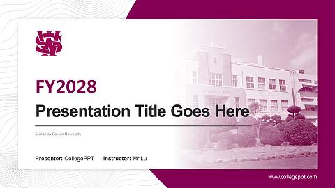 Seinan Jo Gakuin University Academic Presentation/Research Findings Report PPT Template