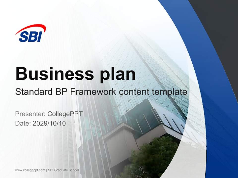 SBI Graduate School Competition/Entrepreneurship Contest PPT Template4:3 ratio PPT effect preview image9