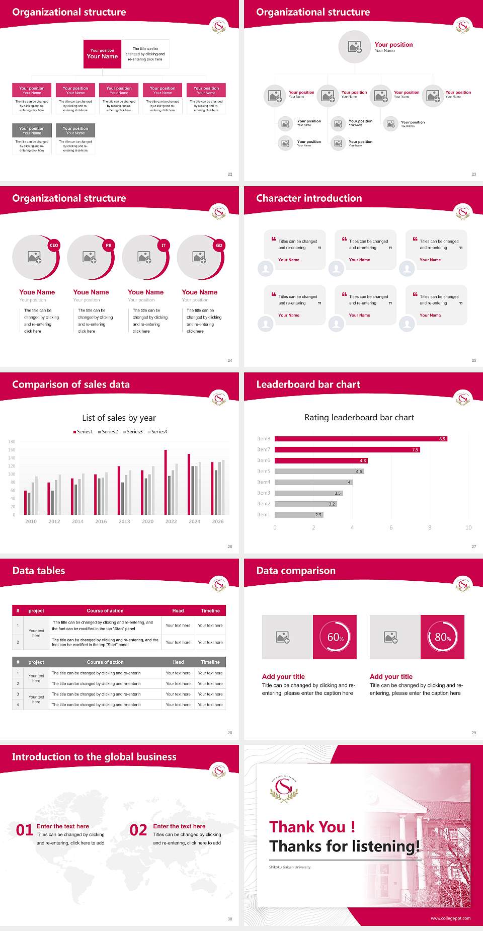 Shikoku Gakuin University Academic Presentation/Research Findings Report PPT Template4:3 ratio PPT effect preview image4