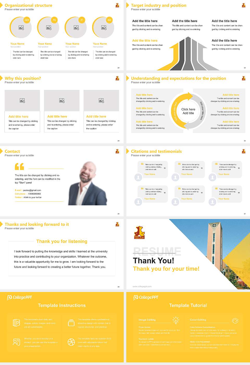 Seijoh University Resume PPT Template16:9 ratio PPT effect preview image4